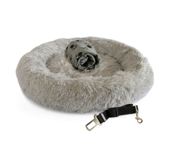 LUNA Life Premium 70cm (M) Comfy Plush Bed with Snuggle Blanket & Seat Belt
