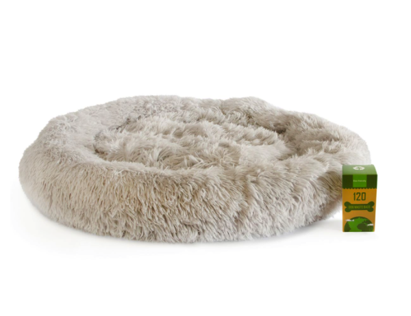LUNA Life 90cm (L) Premium Comfy Plush Bed with Bio Degradable Poo Bags